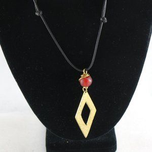 Unique Handmade Brass and Beads Geometric Adjustable Necklace